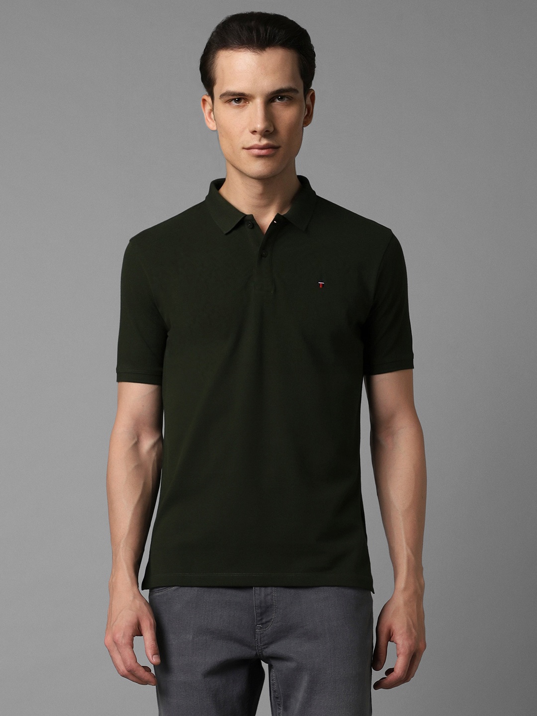 

Louis Philippe Jeans Polo Collar Slim Fit Pure Cotton T-shirt, Green