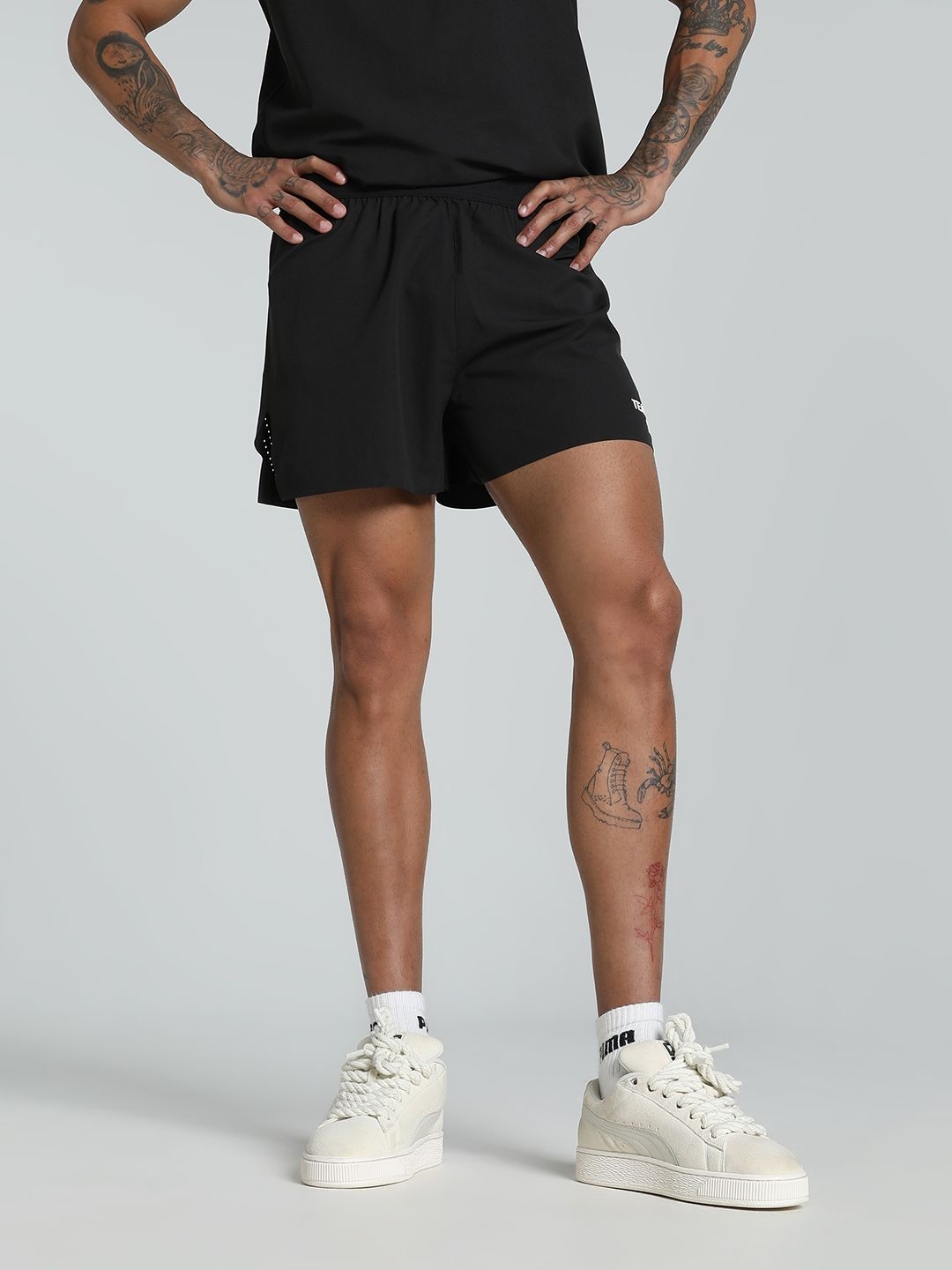 

Puma x Represent 247 Men Mid Rise Above Knee Shorts, Black