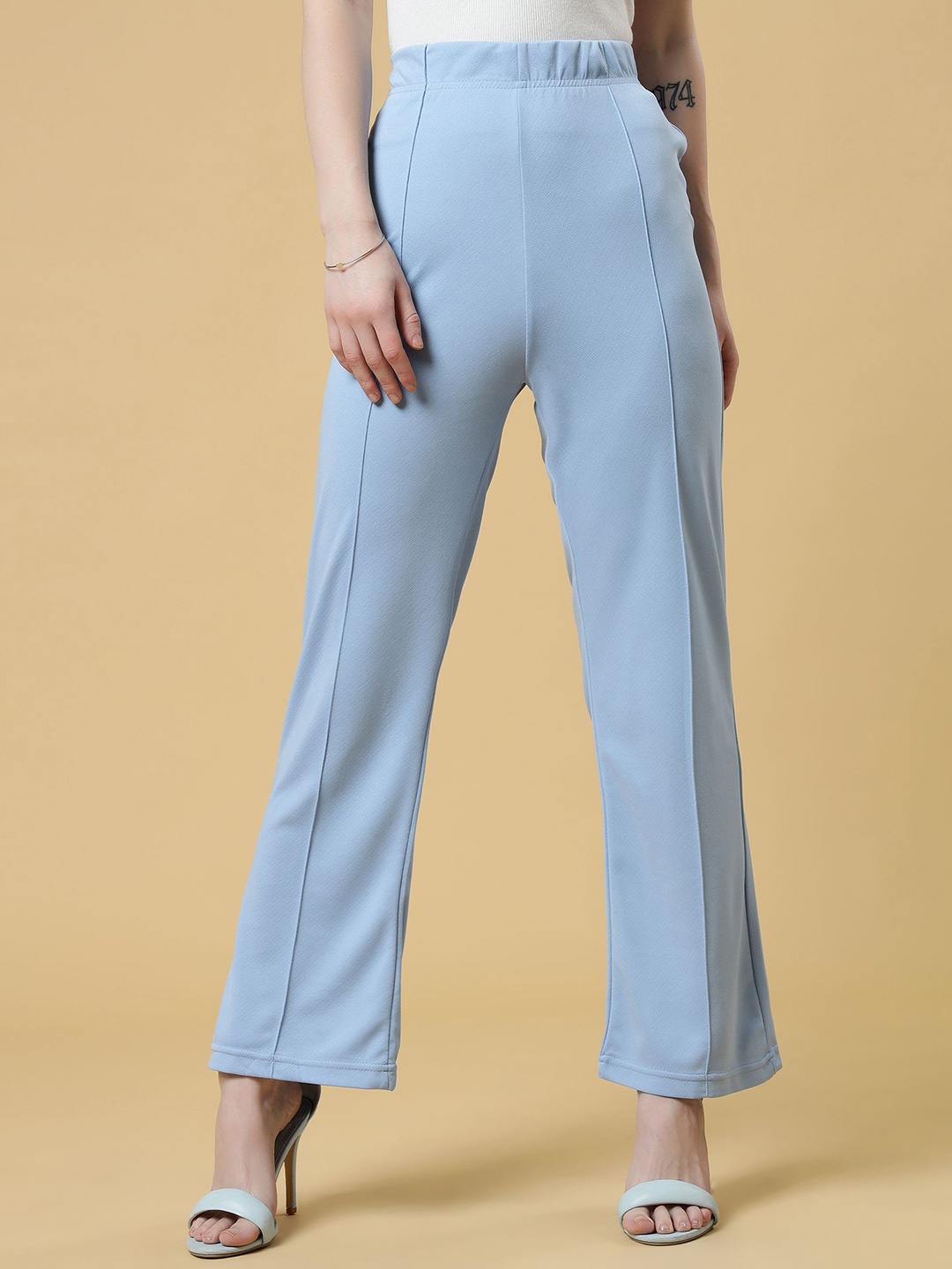 

DOIL DOMEC Women Pleated Trousers, Blue