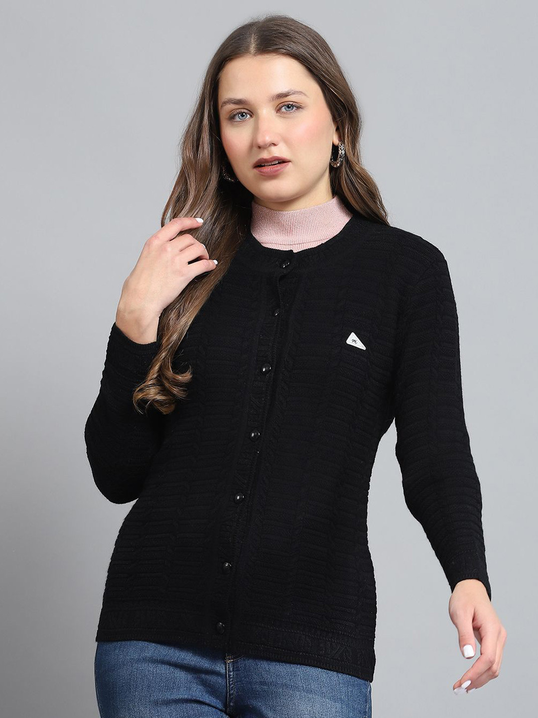 

Monte Carlo Women Woollen Cardigan, Black