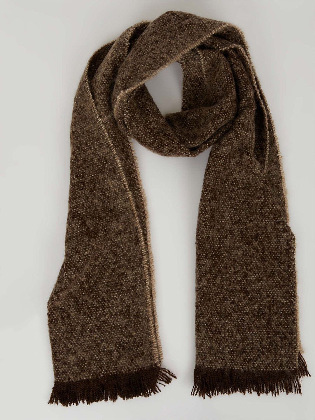 

DeFacto Men Solid Scarf, Brown