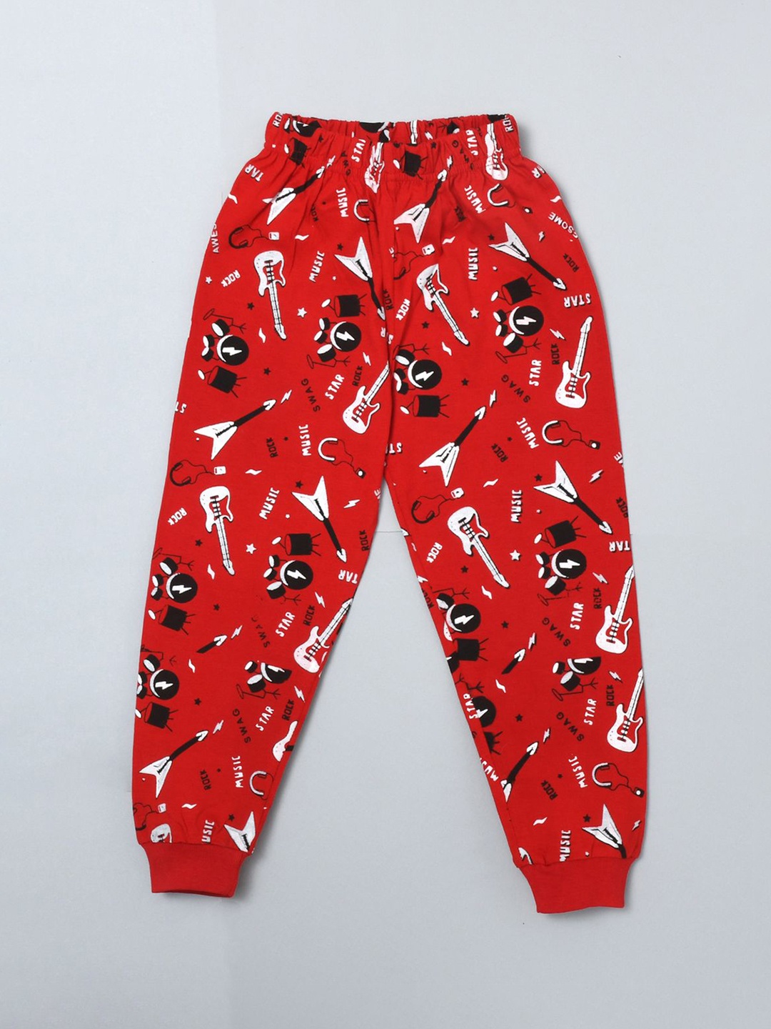 

BAESD Kids Printed Cotton Joggers, Red