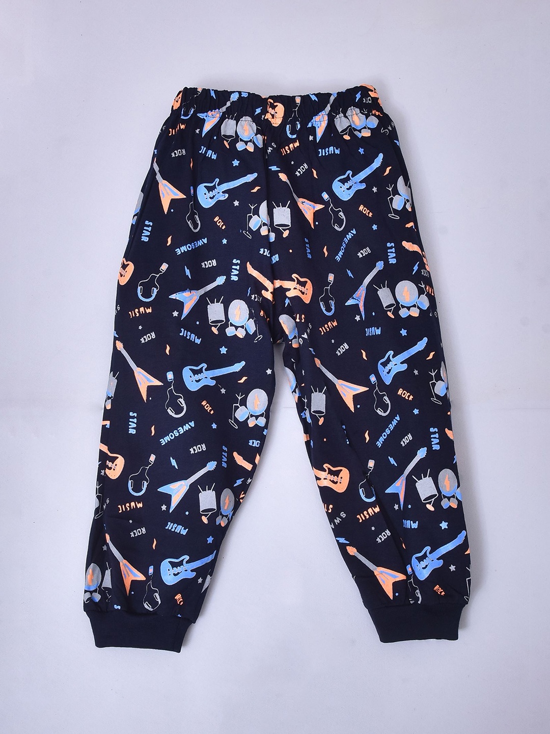 

BAESD Kids Printed Cotton Joggers, Navy blue