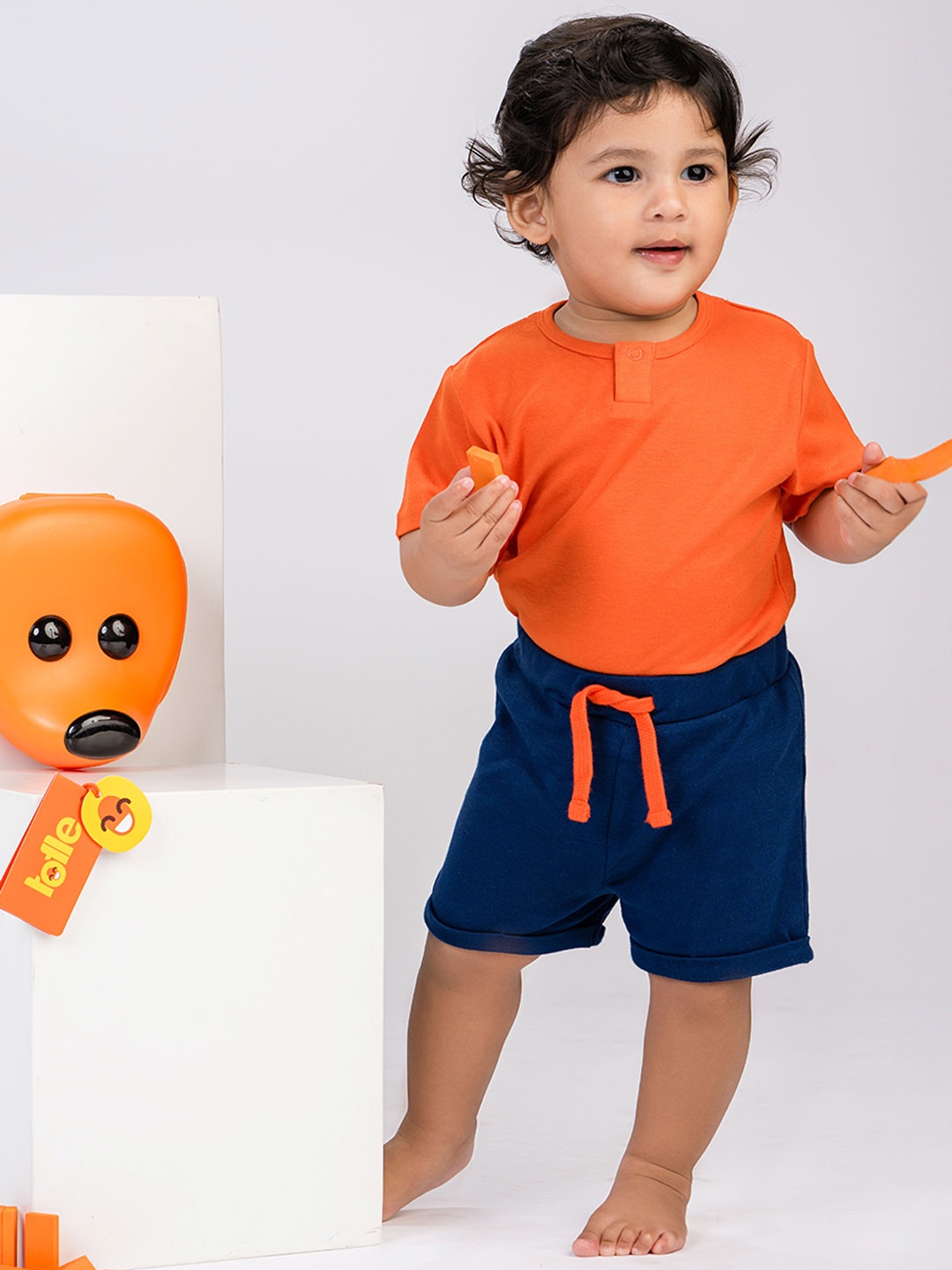 

Totle Kids Regular Fit Cotton Shorts, Navy blue