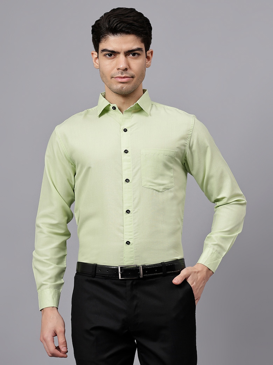 

univibe Men India Slim Fit Solid Formal Shirt, Sea green