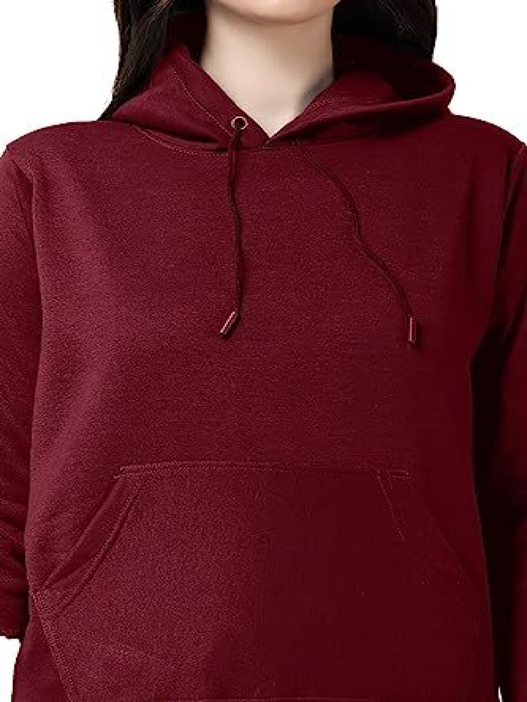 

NOTWILD Women Cotton Hooded Tracksuit, Maroon