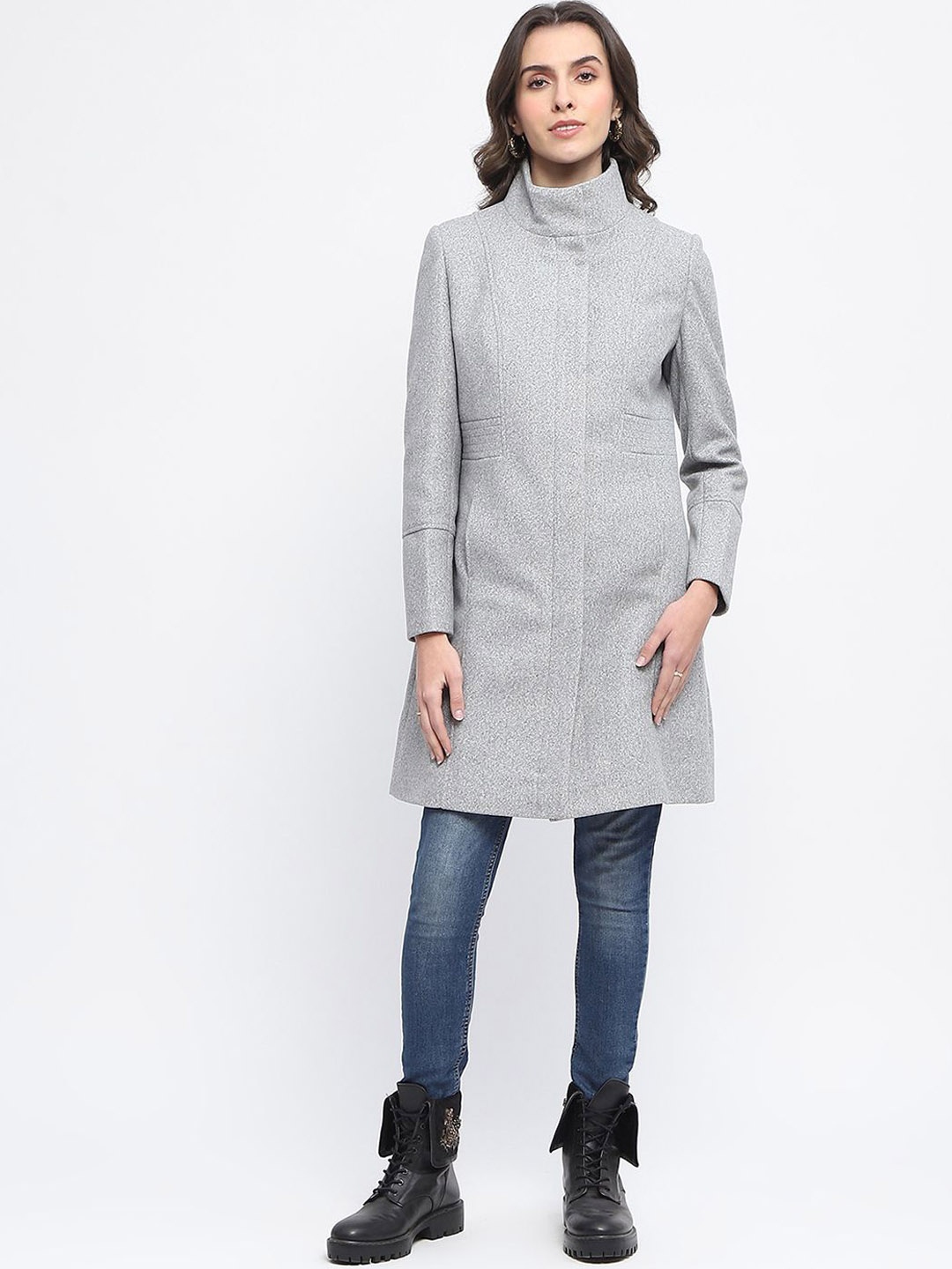 

Madame Single-Breasted Longline Overcoat, Grey