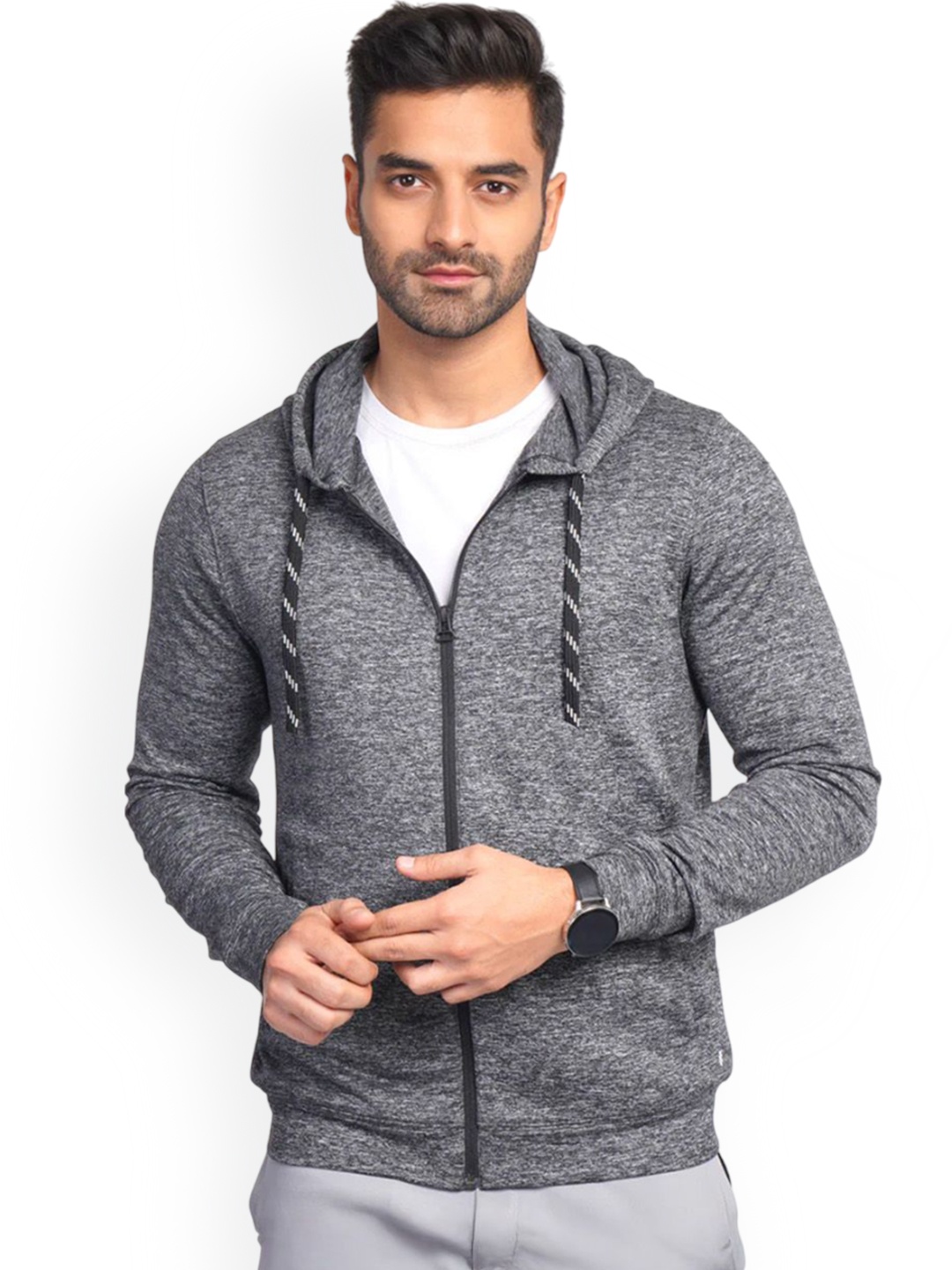 

Harfun Men Polyester Lightweight Crop Sporty Jacket, Grey