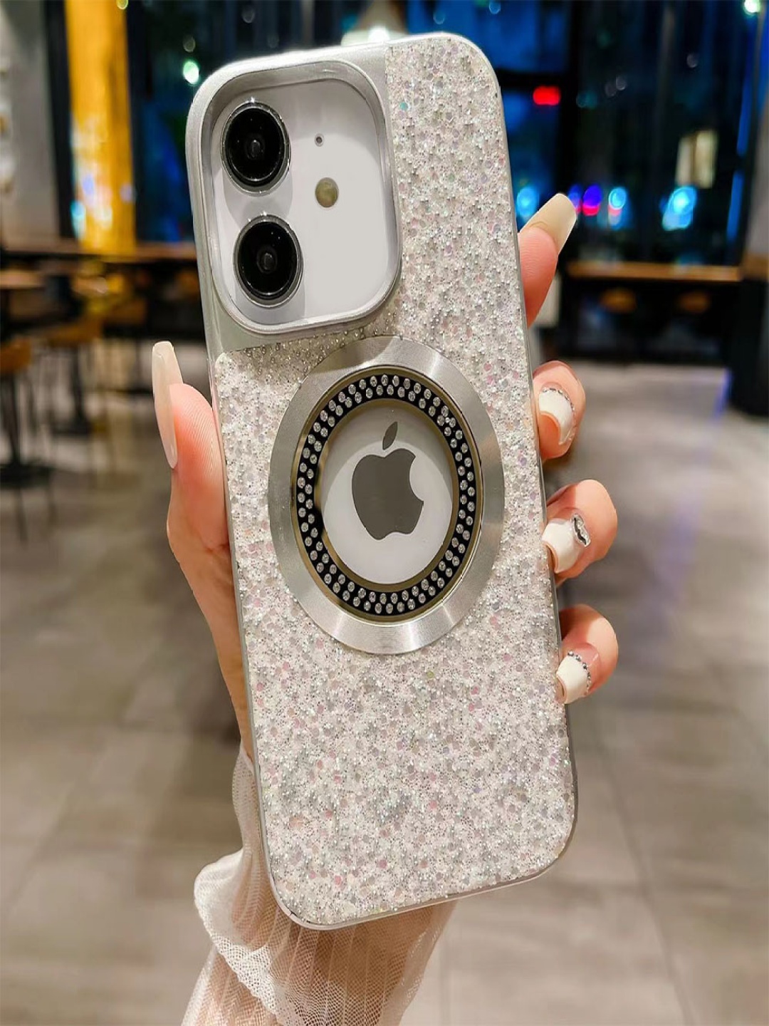 

Luxury Kase Abstract Printed iPhone 12 Back Case Mobile Accessories, White