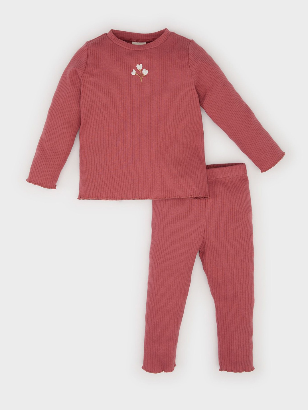 

DeFacto Girls Long Sleeves Pure Cotton Sweatshirt With Trouser, Maroon