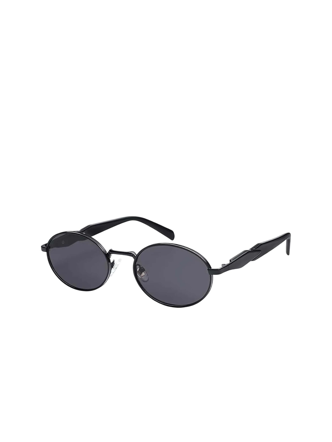 

4Flaunt Unisex Oval Sunglasses with UV Protected Lens 4F-ESSNTL03-BLK-Midnight Black
