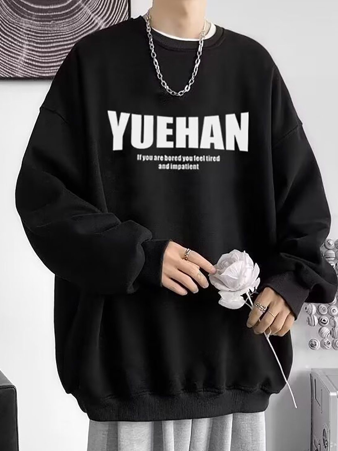 

StyleCast x Revolte Men Printed Sweatshirt, Black