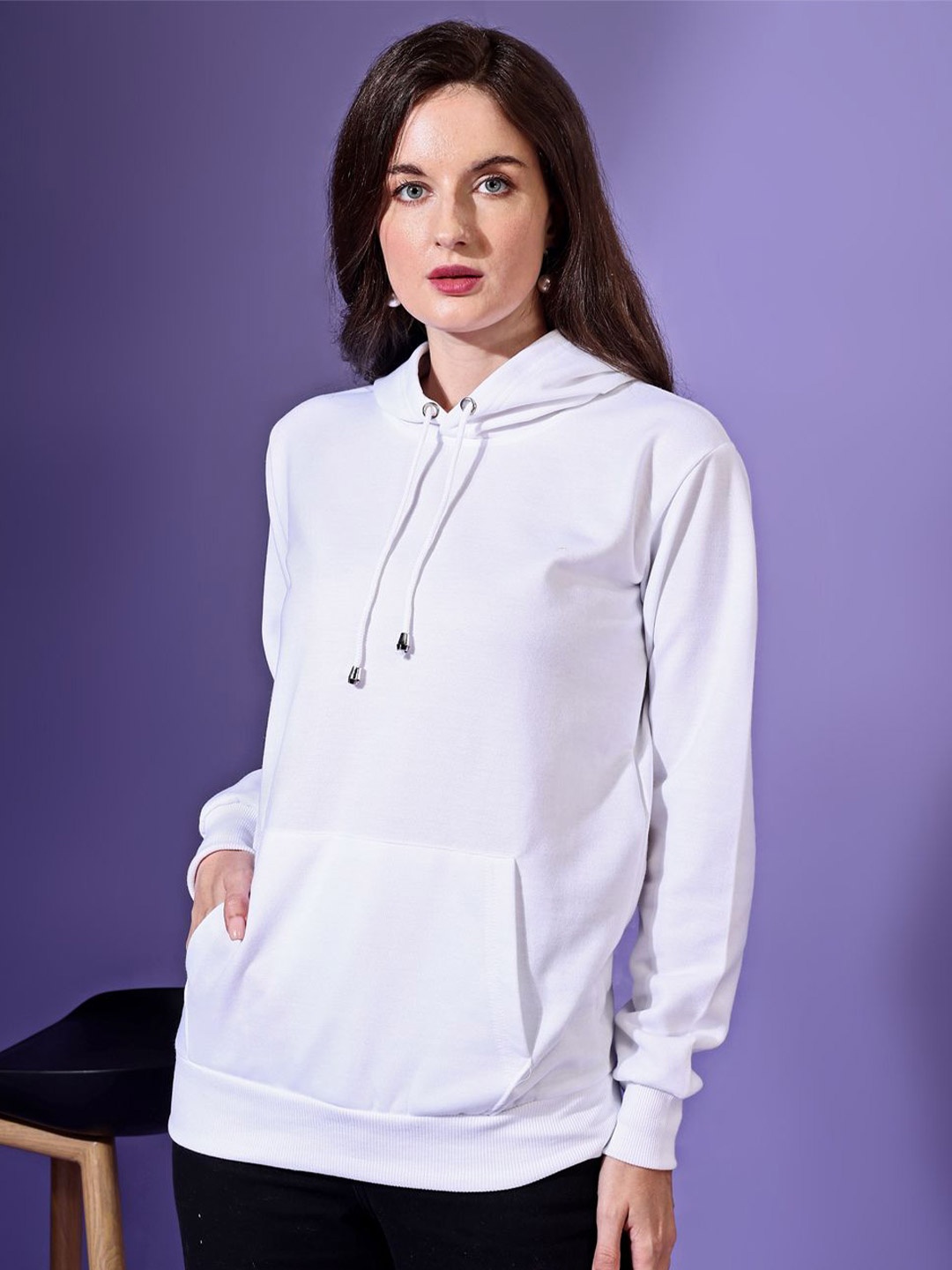 

shriez Women Hooded Sweatshirt, White