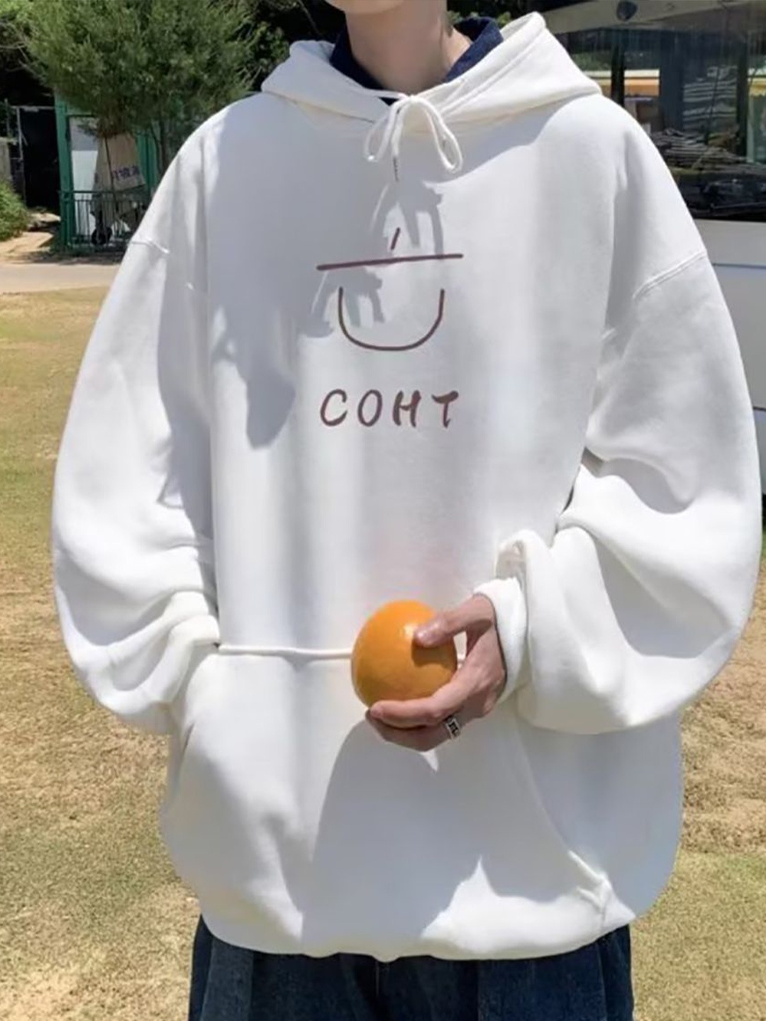 

StyleCast x Revolte Men Hooded Pullover Sweatshirt, White