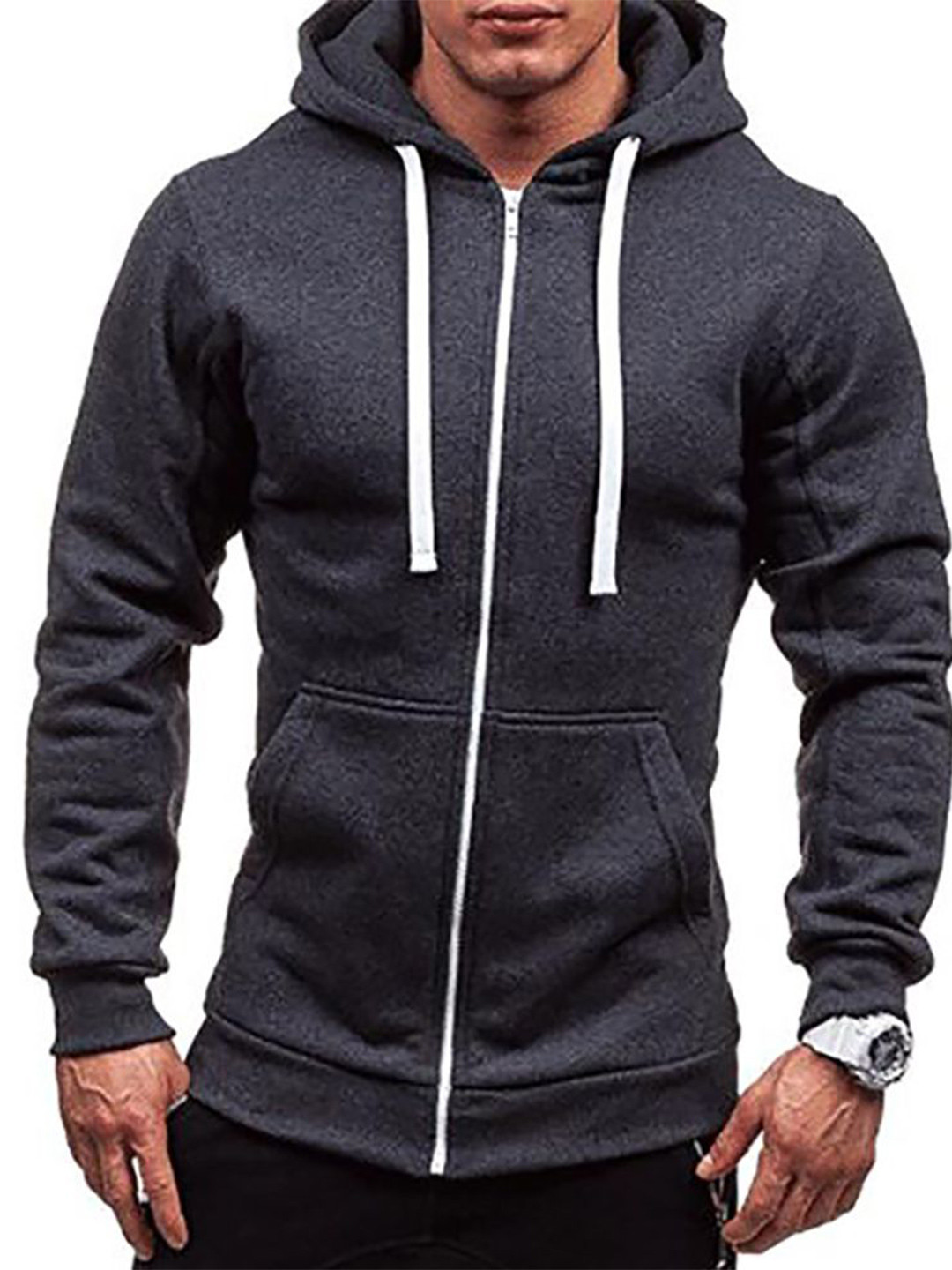 

StyleCast x Revolte Men Hooded Sweatshirt, Grey