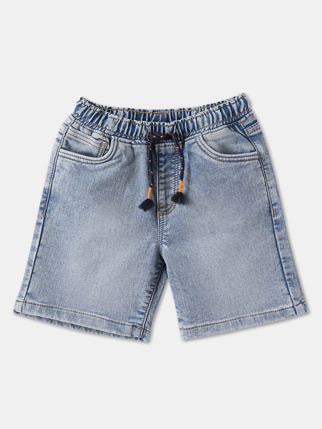 

R&B Boys Regular Fit Mid-Rise Denim Shorts, Blue