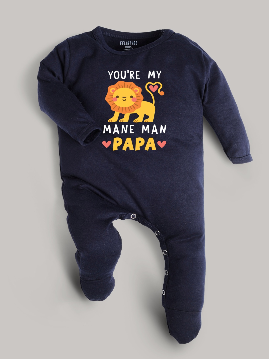 

FFLIRTYGO Infants Valentine Day Printed Cotton Sleepsuit, Navy blue