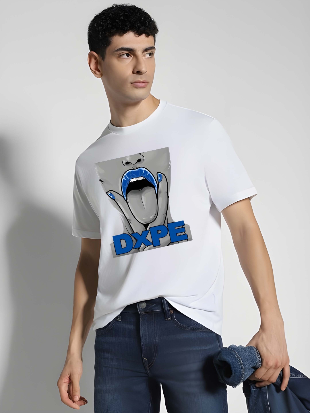 

BOWLIFESTYLE Men Pure Cotton T-shirt, White