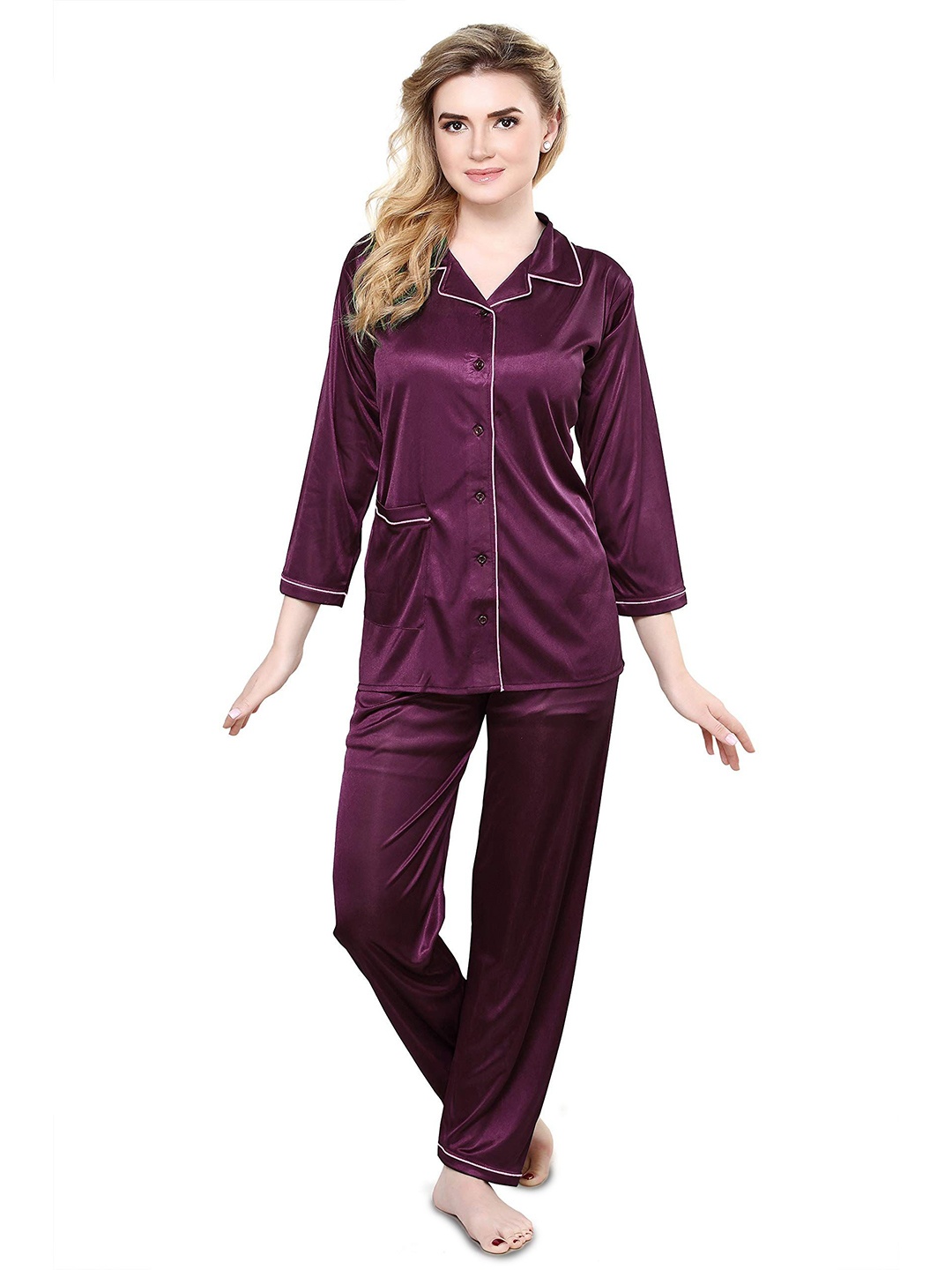 

TIGYWIGY Satin Night Suits, Purple