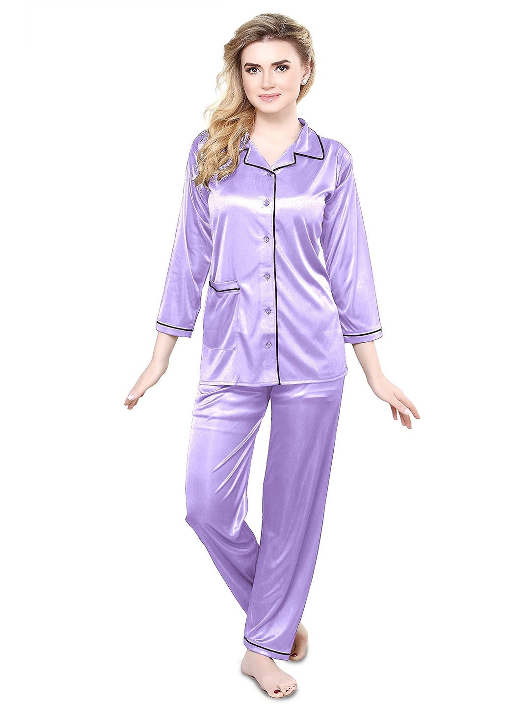 

TIGYWIGY Satin Night Suits, Lavender
