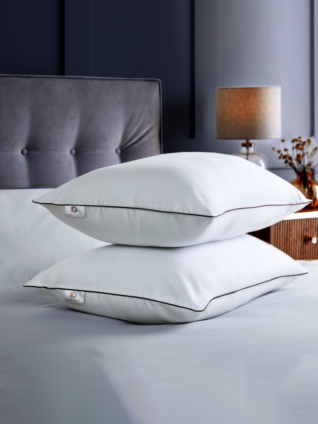

Enchant Home White 2 Pieces Microfiber Pillows