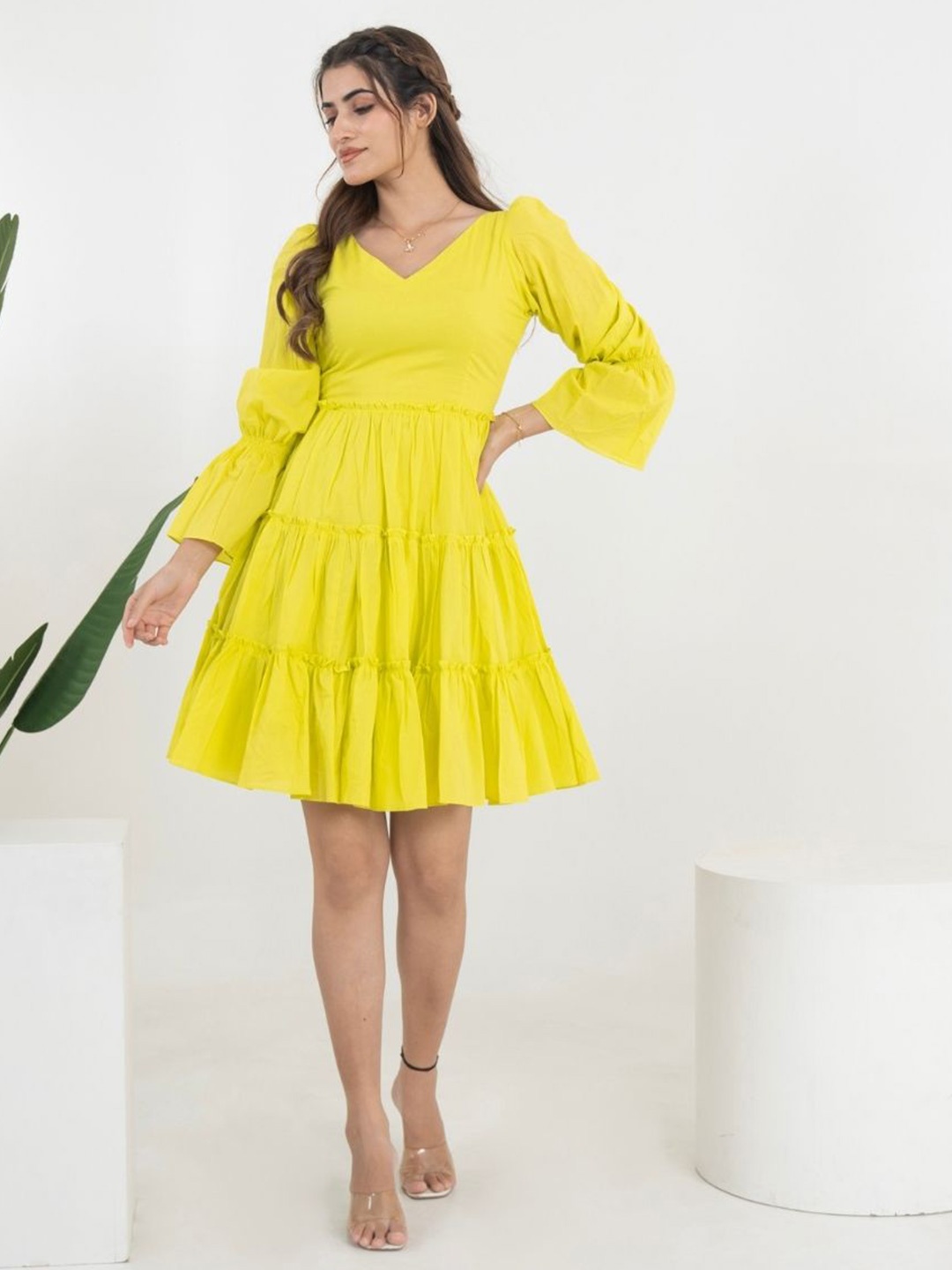 

KAJODI Fit & Flare Dress, Lime green