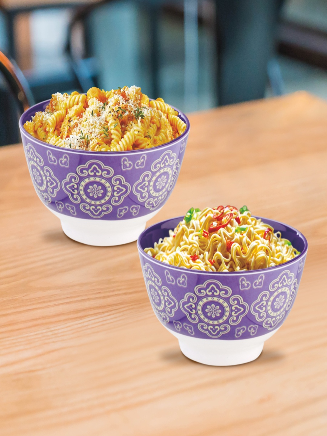 

Nayasa Melamine Set of 2 Liberty Violet Serving Bowl Set- 1100 ml