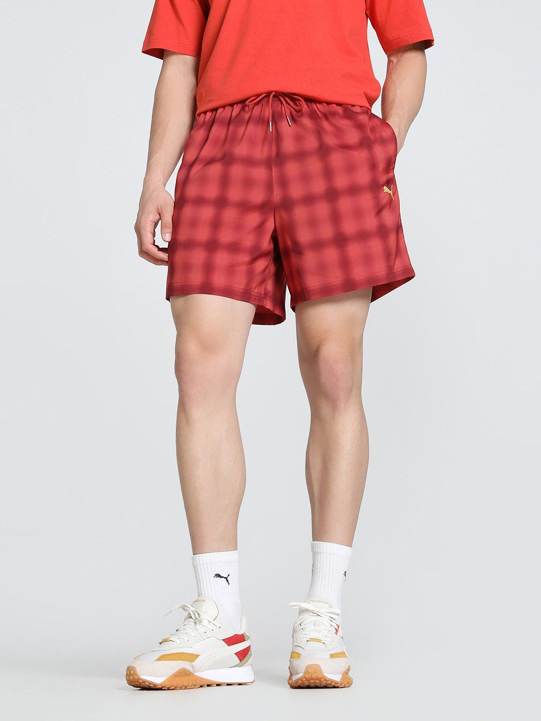 

Puma Road To Unity Relaxed Fit 6" Woven Shorts, Red