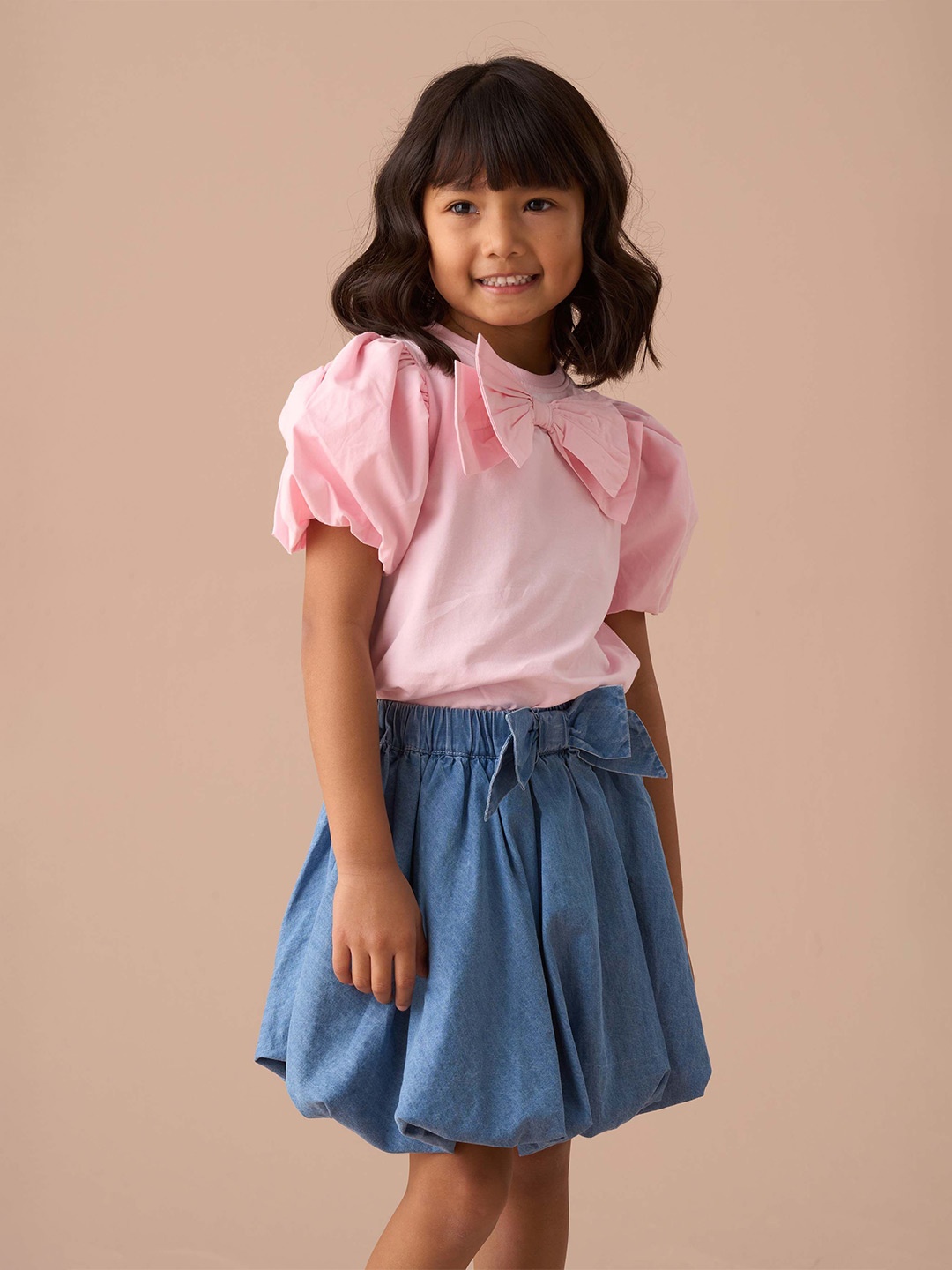 

Angel & Rocket Eleri Bow Puff Sleeve Top, Pink
