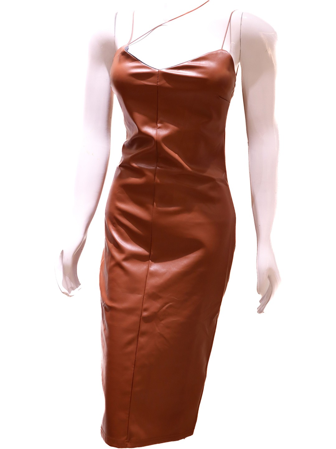 

ALTAIRA Women Shoulder Straps Bodycon Dress, Brown