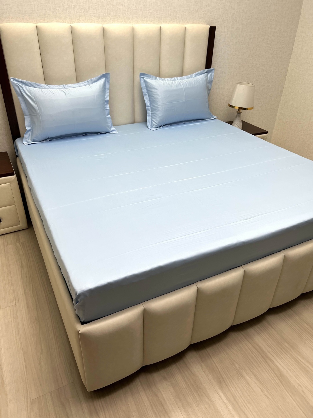 

Pure Decor Cotton King Size Double Bed Bedsheet With 2 Pillow Covers 2.74m X 2.74m, Blue
