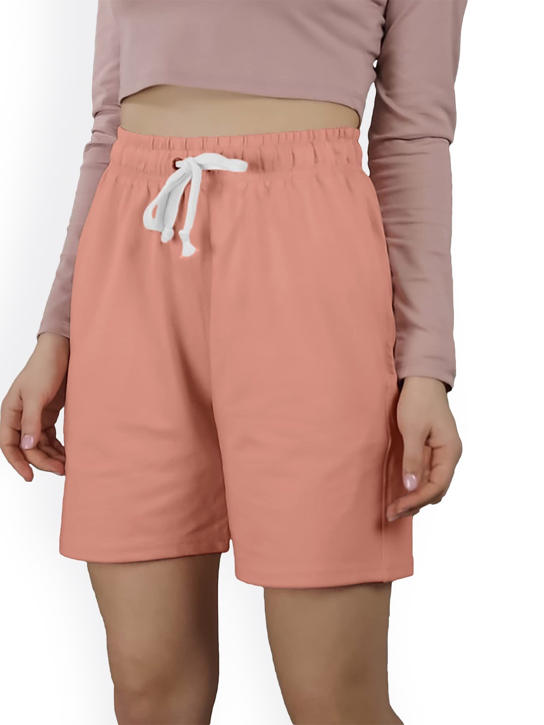 

NOTWILD Women Printed Shorts, Peach