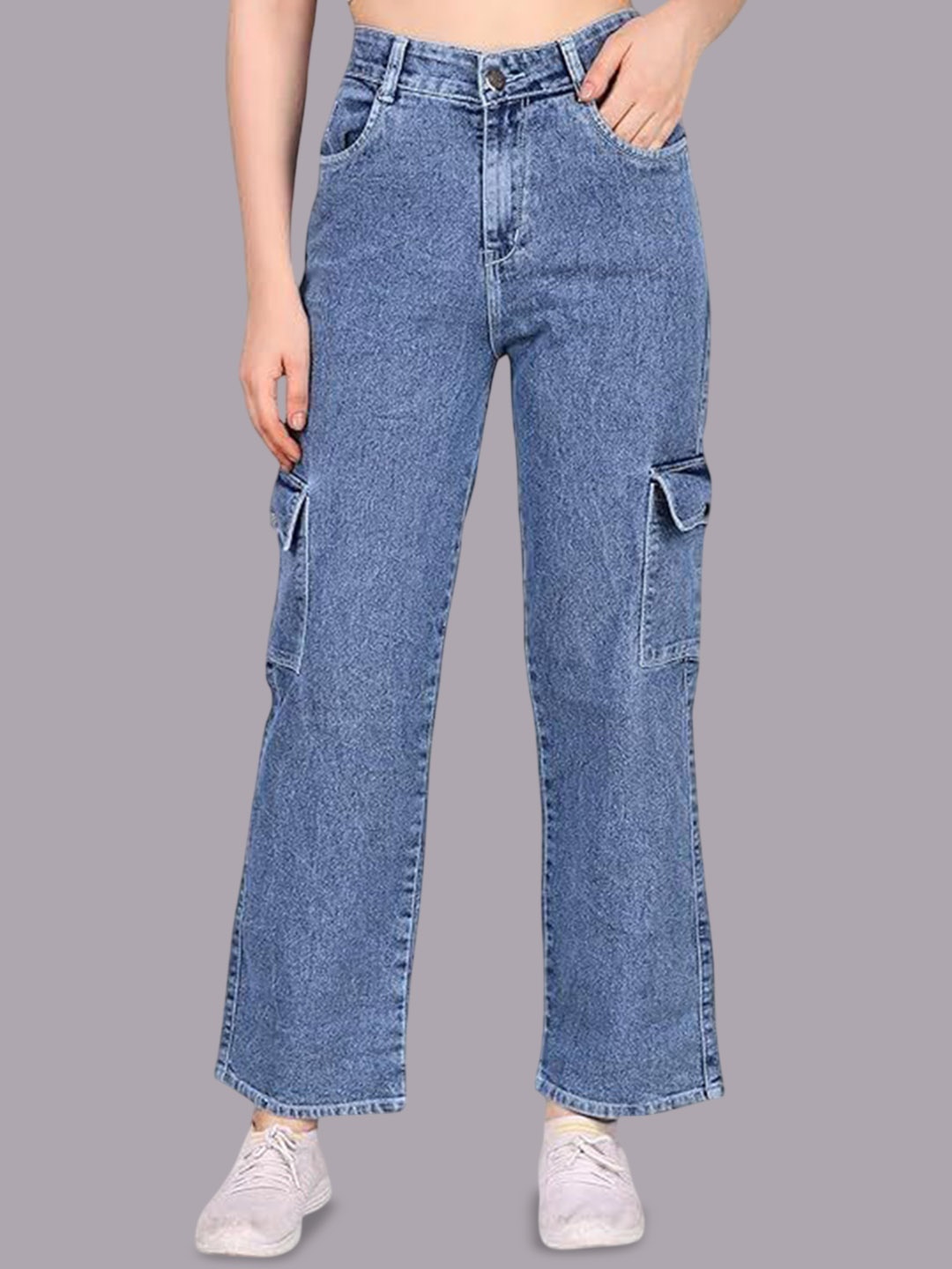 

TYFFYN Women Jean Slim Fit High-Rise Highly Distressed Heavy Fade Stretchable Jeans, Blue