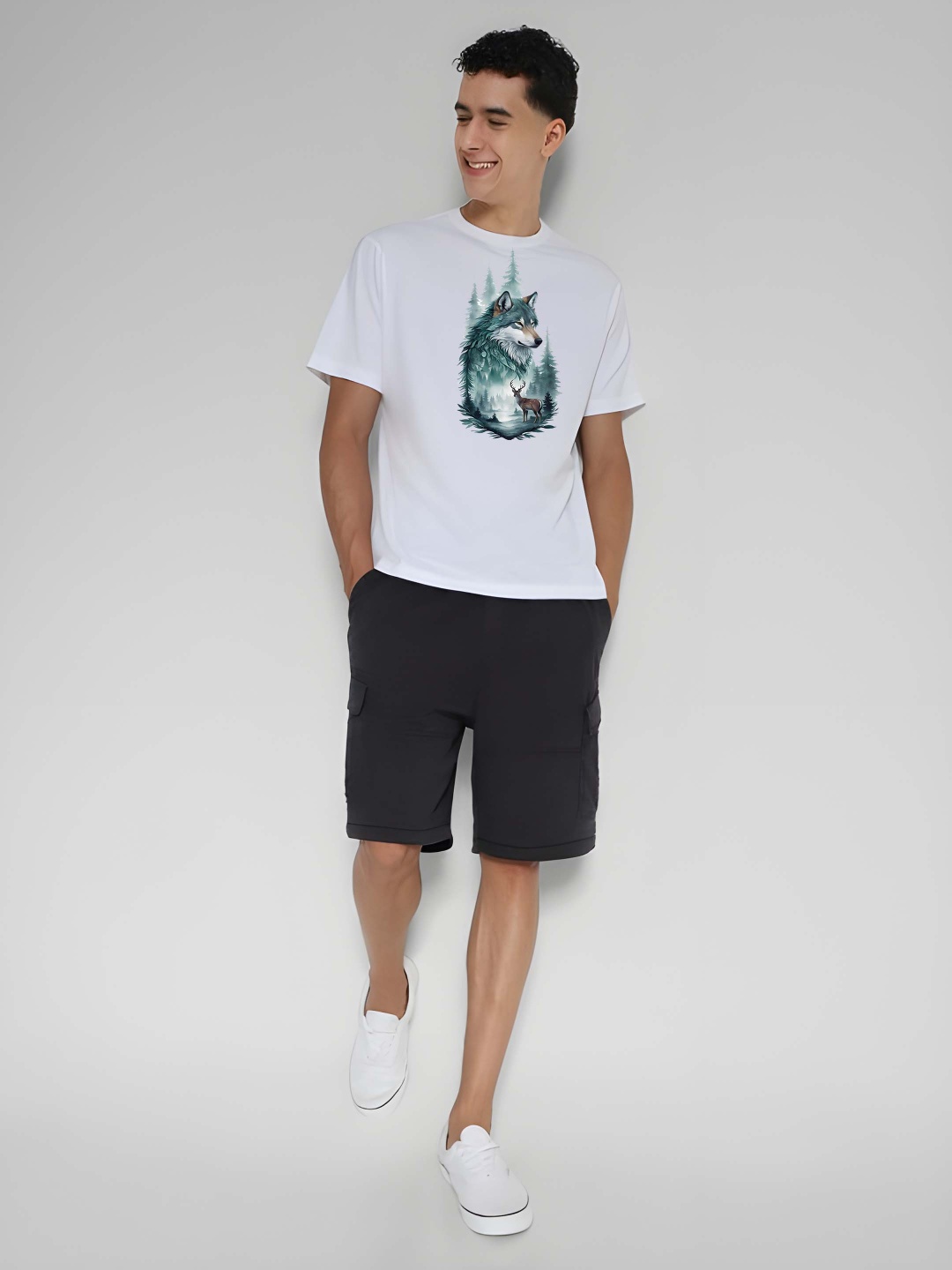 

BOWLIFESTYLE Men Pure Cotton T-shirt, White