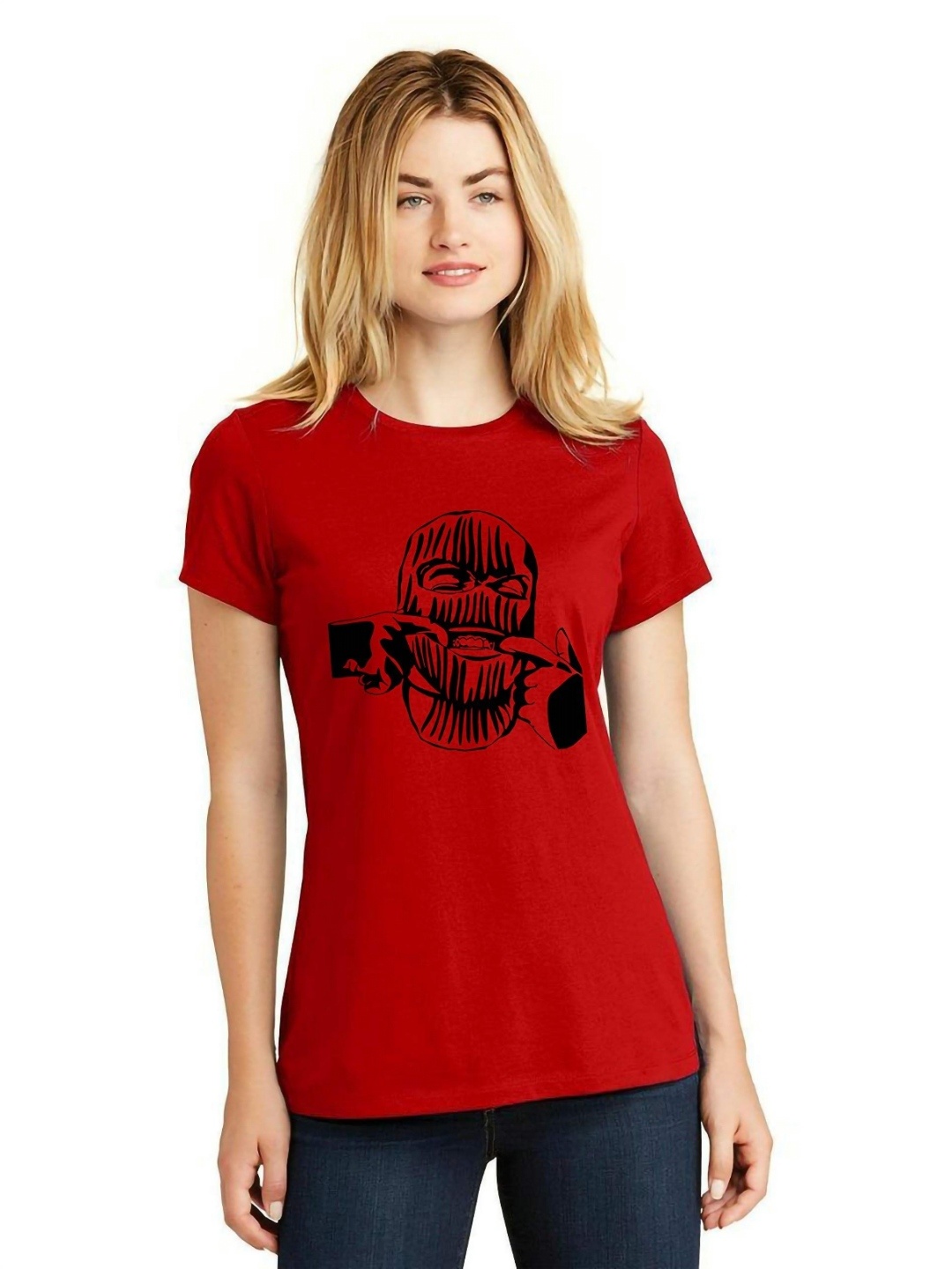 

VLAM Women Typography Printed T-shirt, Red