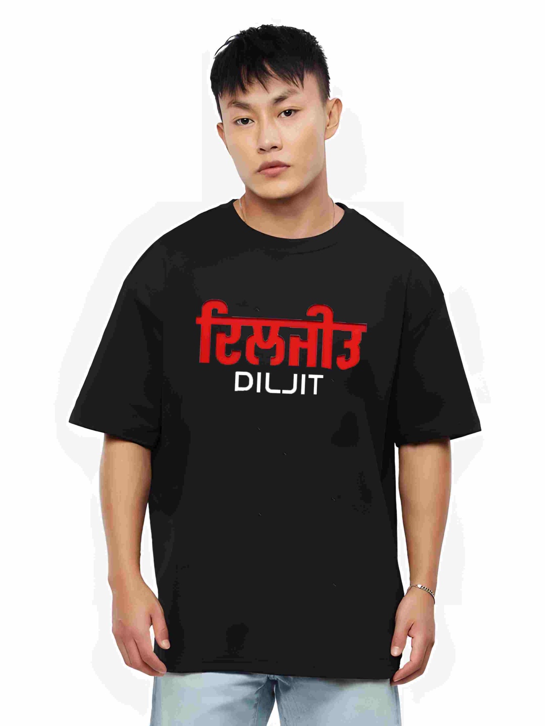 

BOWLIFESTYLE Men Drop-Shoulder Sleeves Pure Cotton T-shirt, Black
