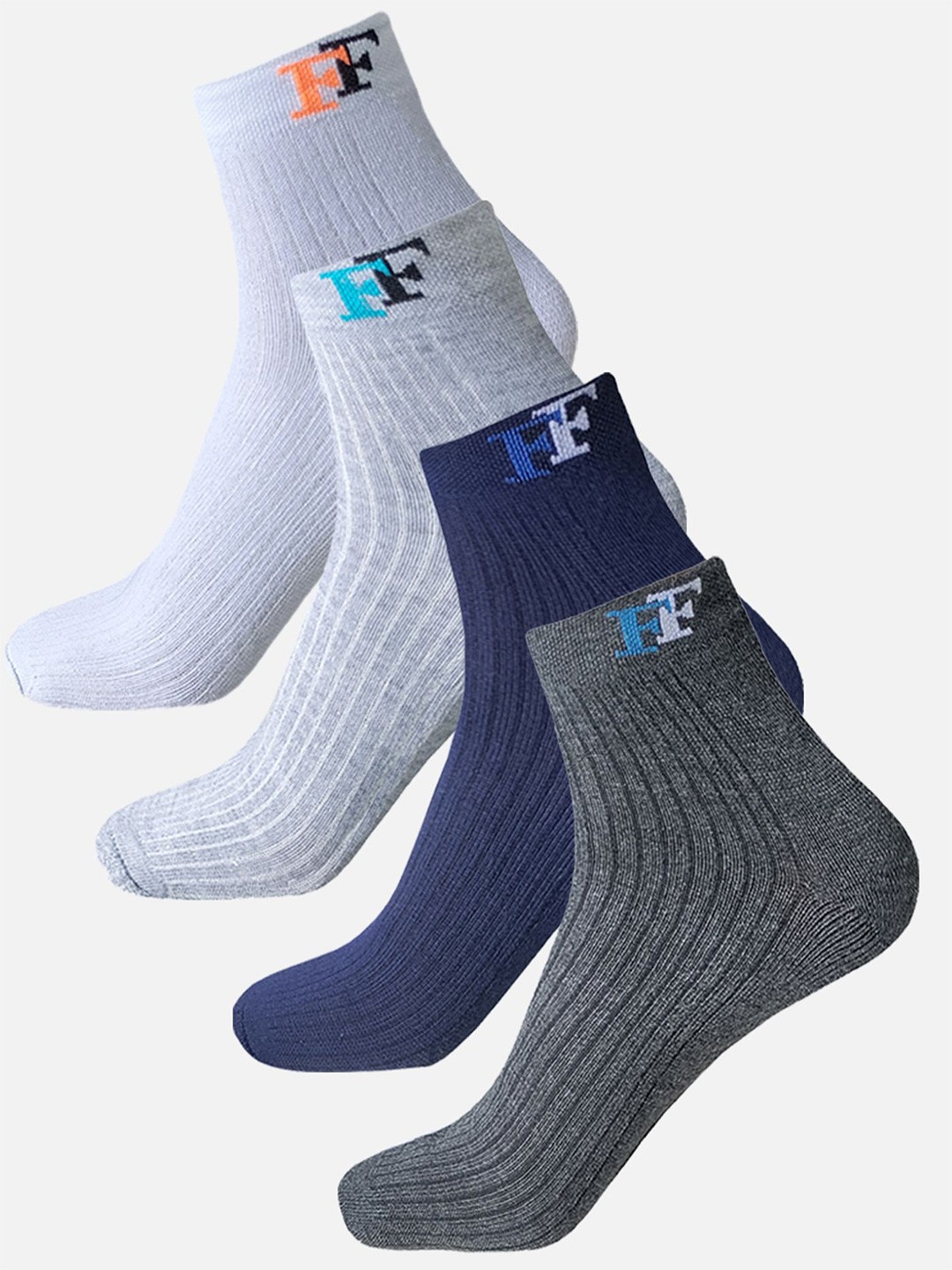 

StyFun Men Pack Of 4 Ankle-Length Socks, White