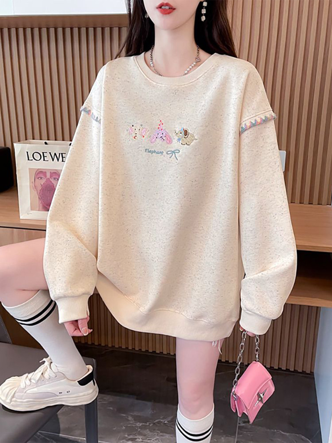 

StyleCast x Revolte Women Printed Sweatshirt, Beige