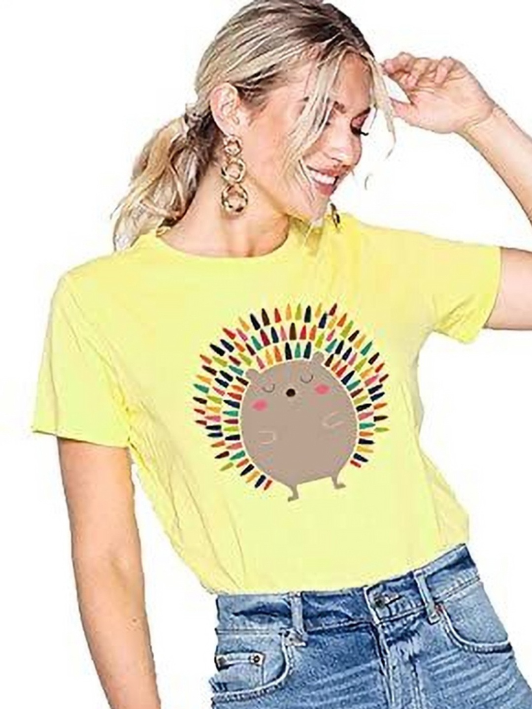 

VLAM Women Printed T-shirt, Yellow