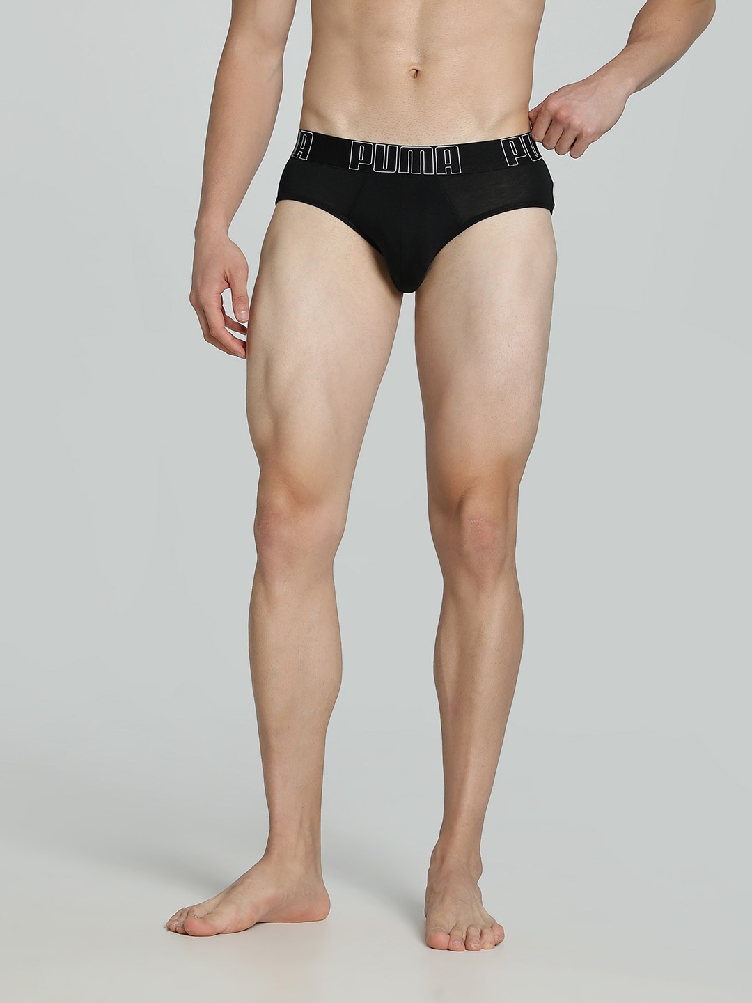 

PUMA Printed Cotton Mid-Rise Basic Briefs 68865701, Black