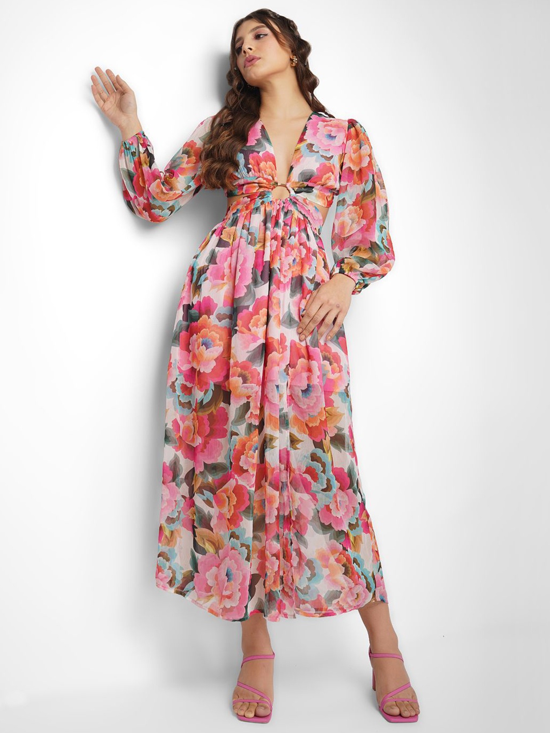 

HERE&NOW Floral Print Fit & Flare Dress, Multi