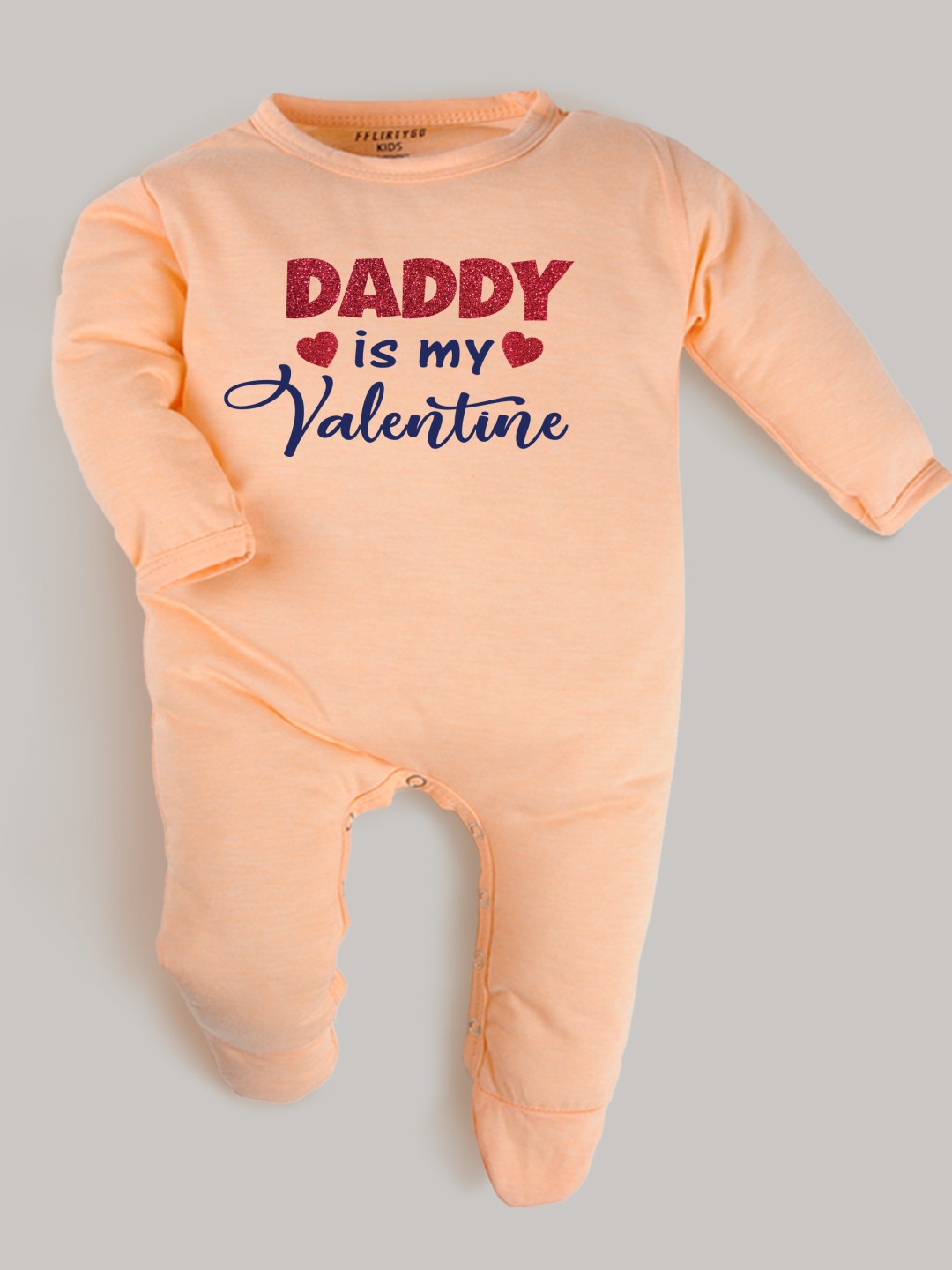 

FFLIRTYGO Infants Printed Cotton Sleepsuit, Peach