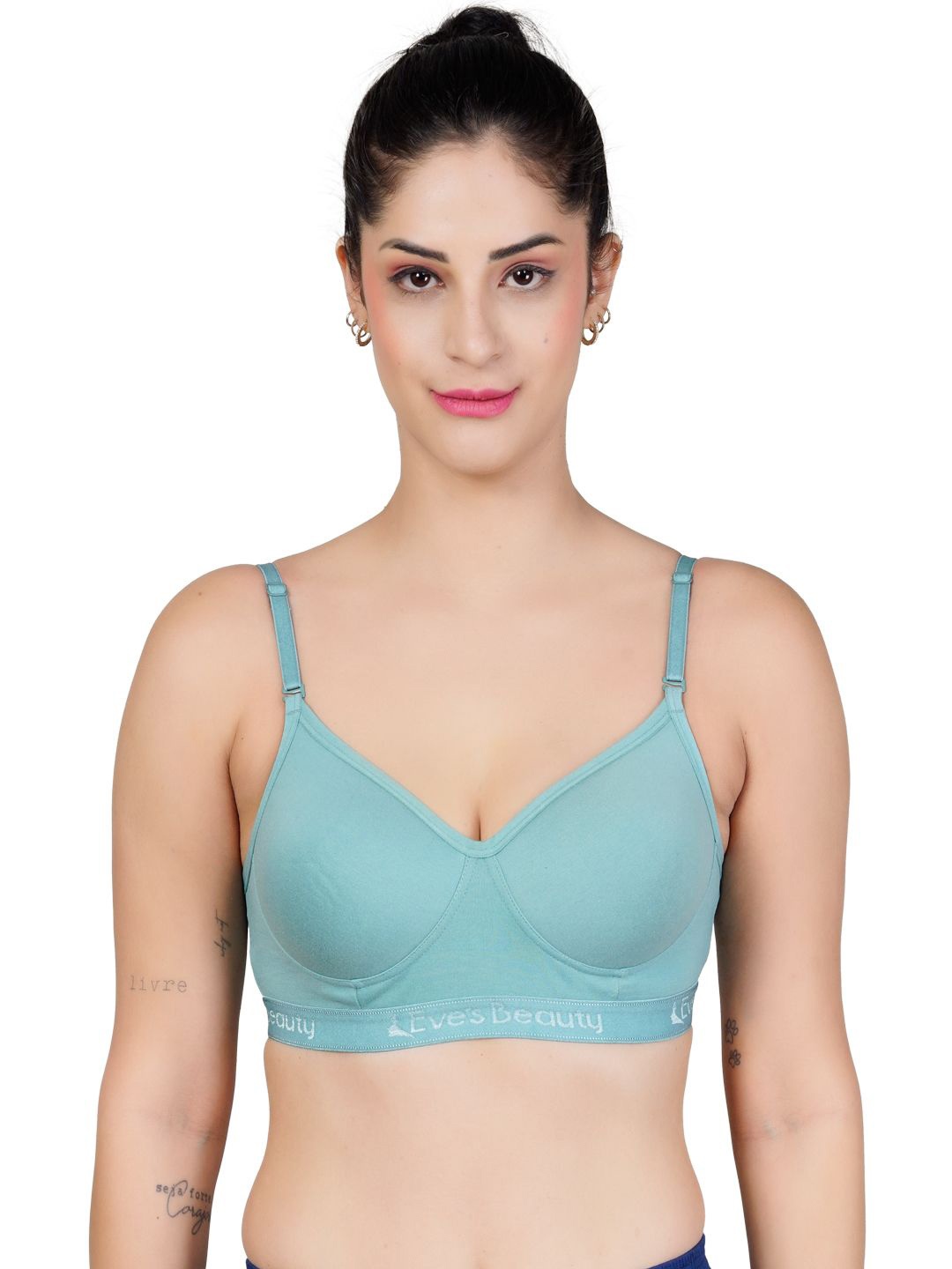 

Eve's Beauty Women Workout Full Coverage Lightly Padded Bra, Green