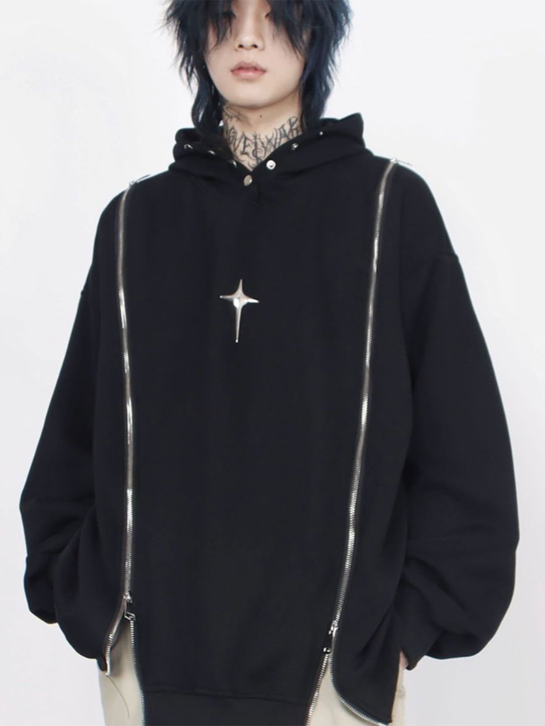

StyleCast x Revolte Men Hooded Sweatshirt, Black