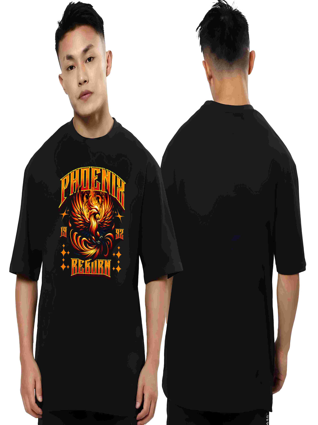 

BOWLIFESTYLE Men Drop-Shoulder Sleeves Pure Cotton T-shirt, Black