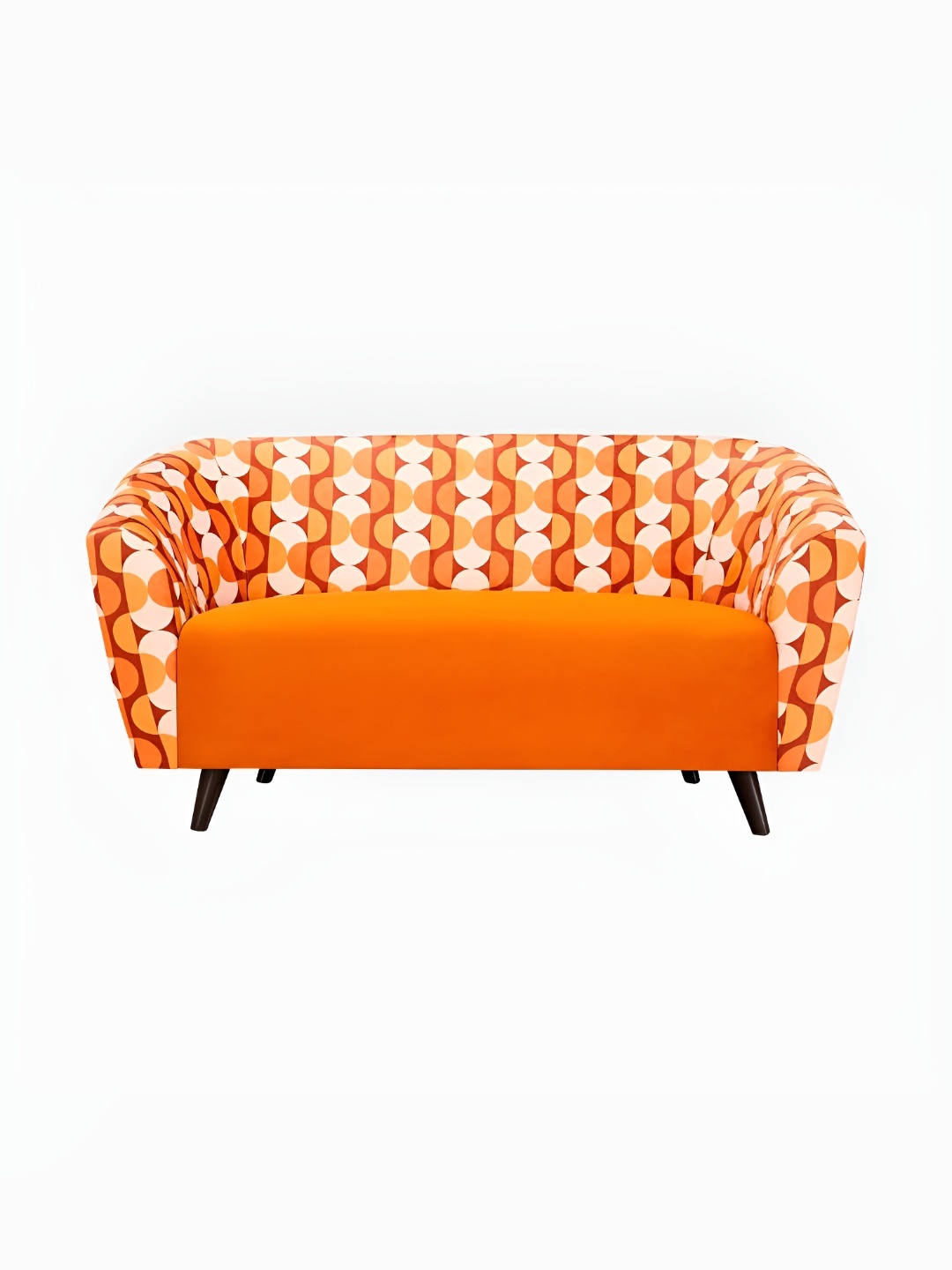 

Duroflex Meadow Orange Colored & White Printed Pale Tangerine Interlace Loveseat
