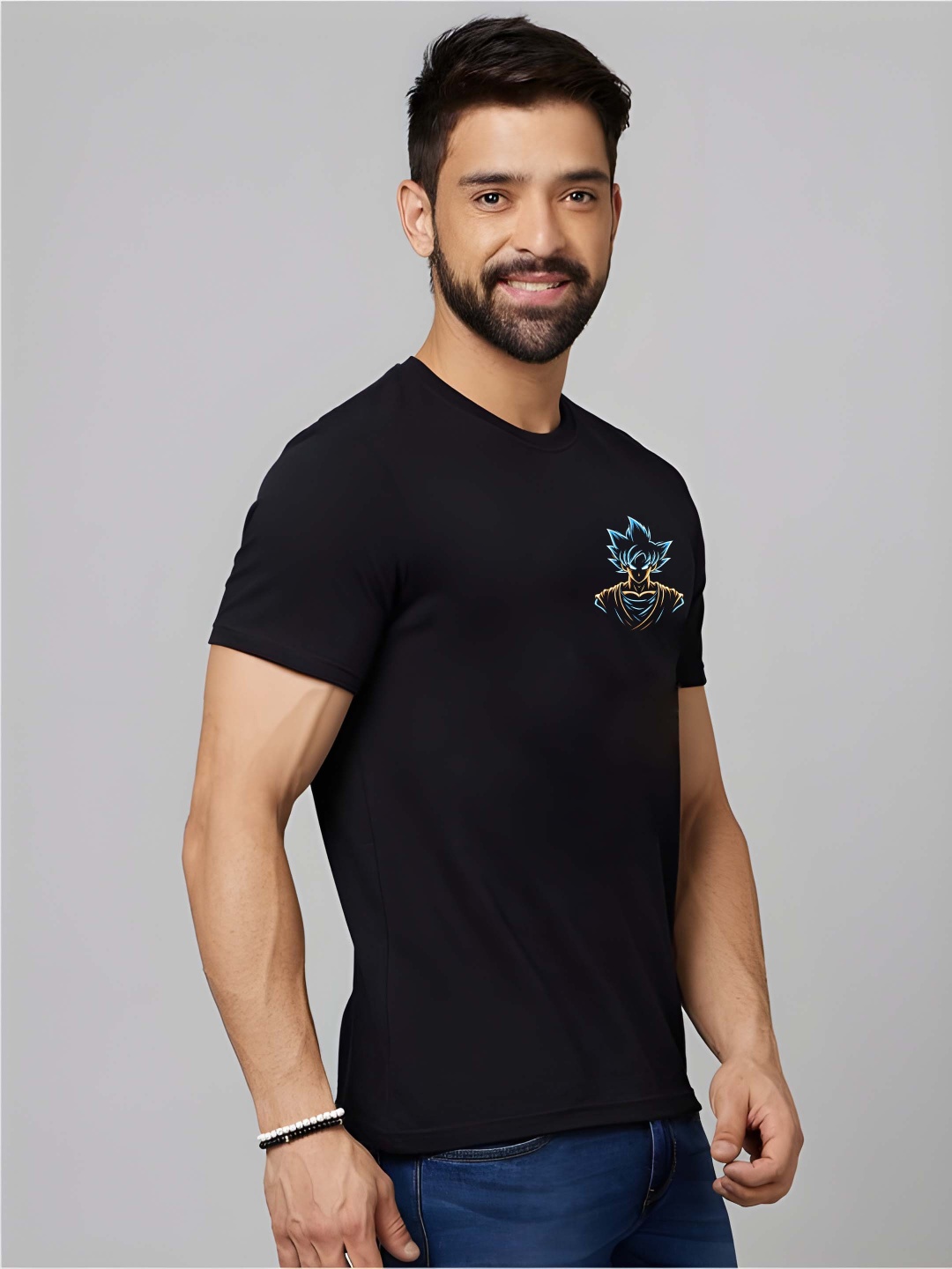 

Krimmple Men Pure Cotton T-shirt, Black