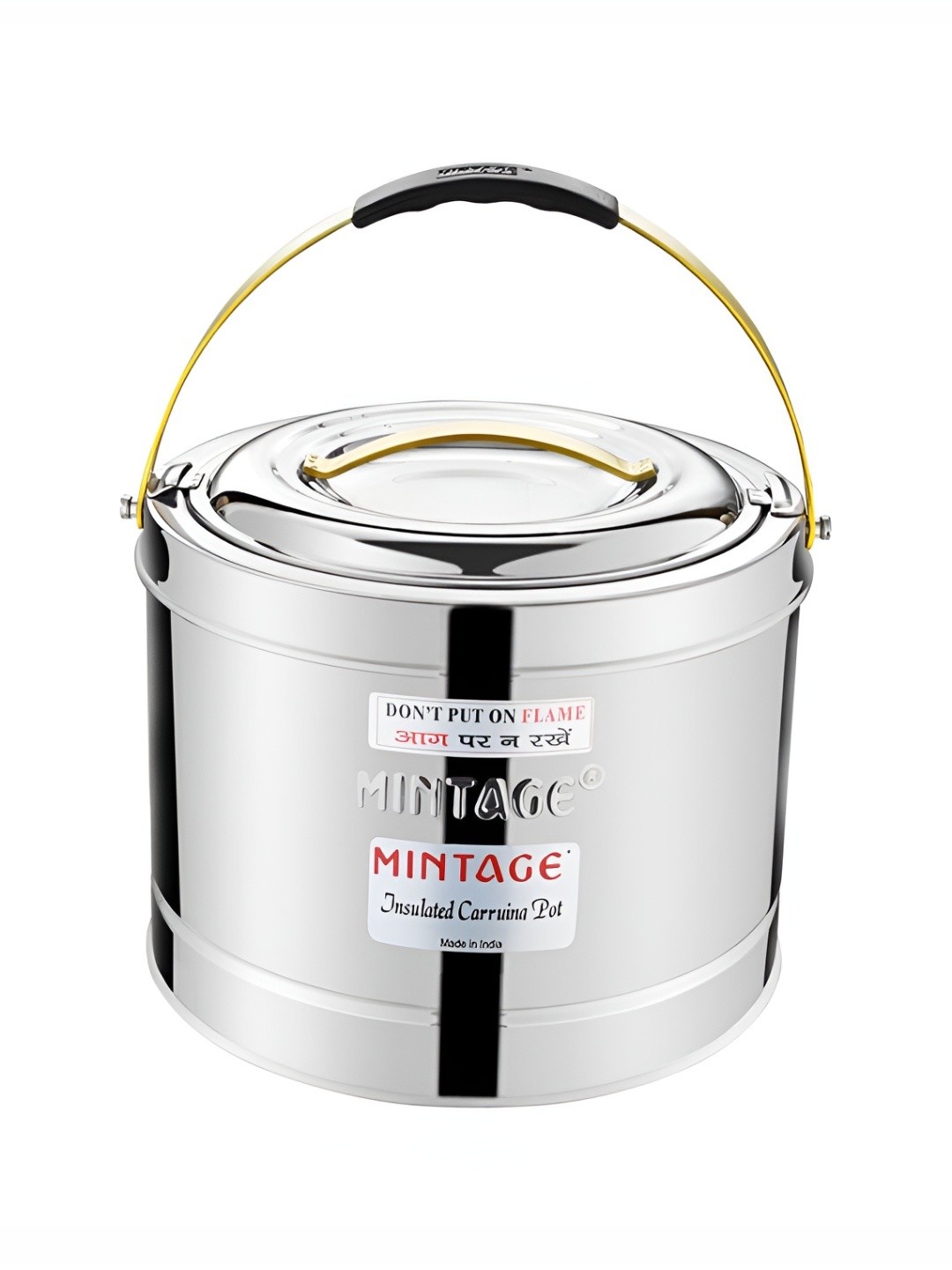 

Mintage Silver-Toned Stainless Steel Dishwasher & Microwave Safe Canister Container- 7.5 L