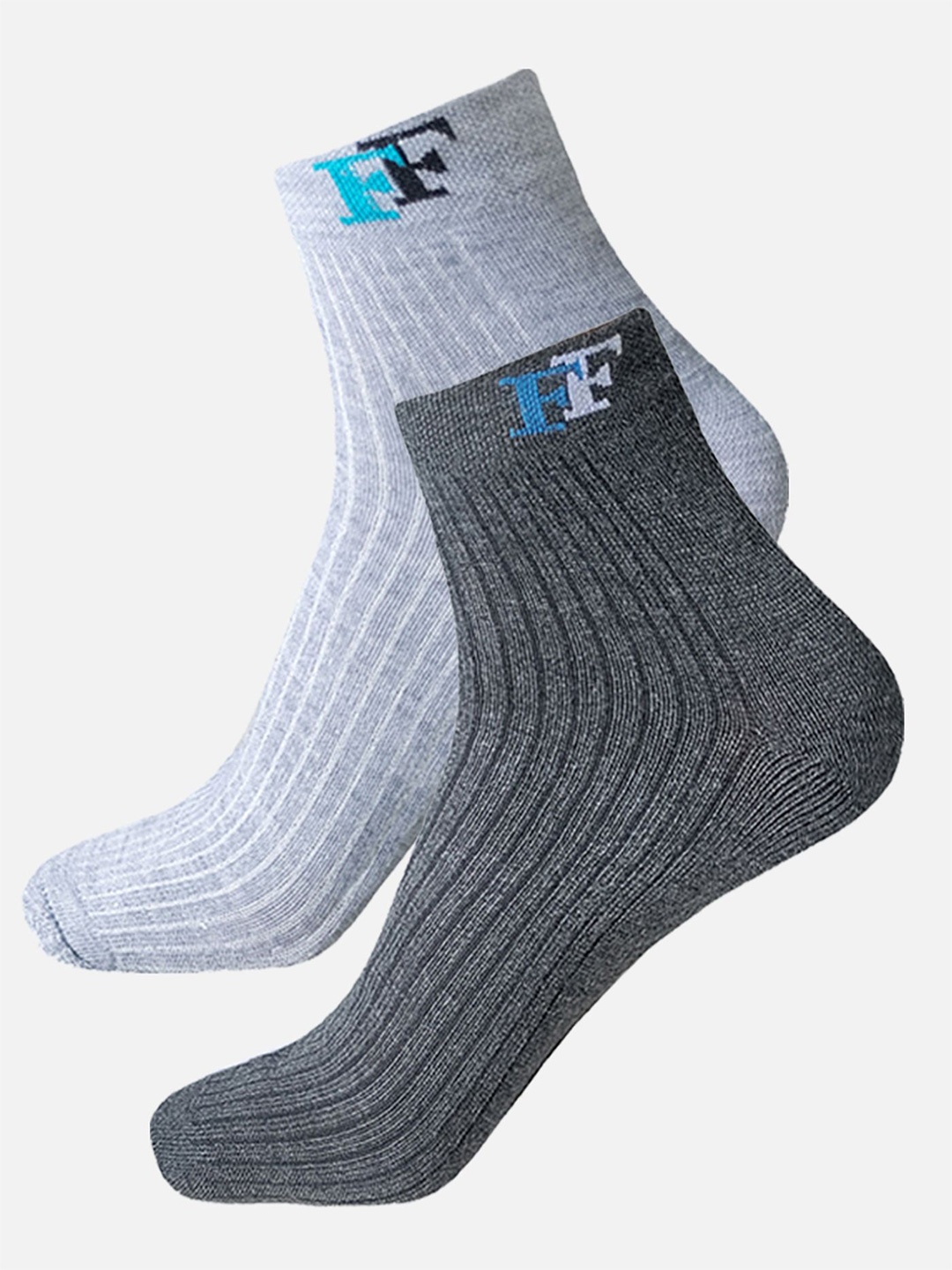 

StyFun Men Pack Of 2 Ankle-Length Socks, Grey