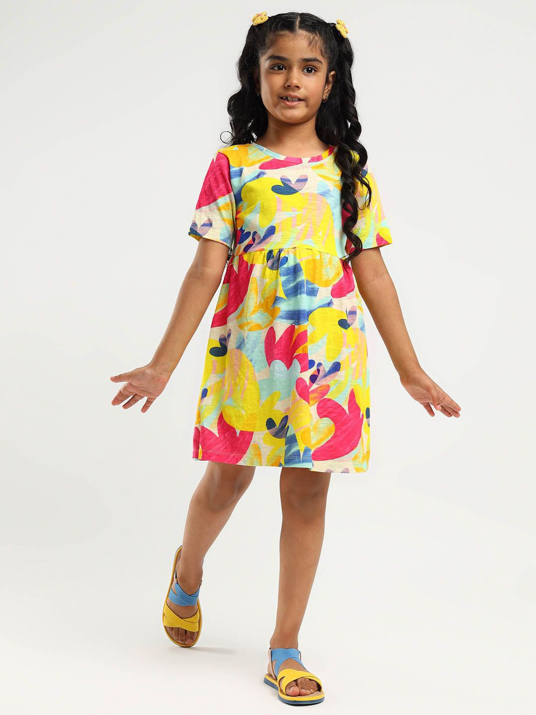 

Somersault Girls Floral Print A-Line Dress, Yellow